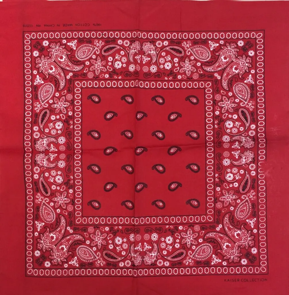 One Dozen/12pcs Bandanas 22X22 Inch 100% Cotton Novelty Double Sided Cowboy Bandana Party Favor Scarf Headband Handkerchiefs