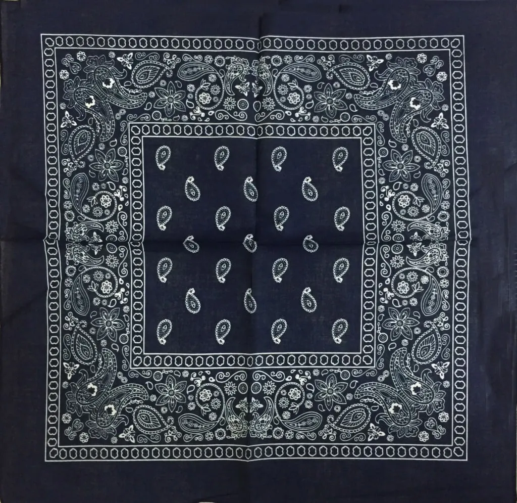 One Dozen/12pcs Bandanas 22X22 Inch 100% Cotton Novelty Double Sided Cowboy Bandana Party Favor Scarf Headband Handkerchiefs