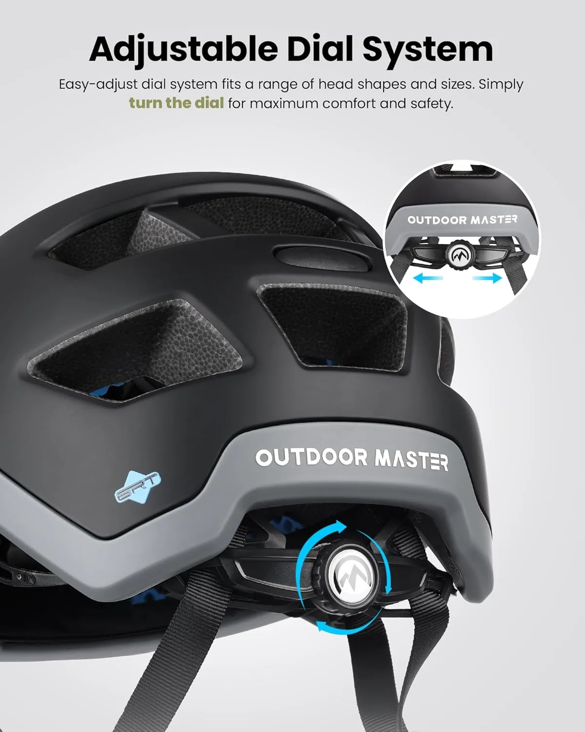 OutdoorMaster ERT Bike Helmet Adult Men and Women - Mountain Bike Helmet with Adjustable Sun Visor, 17 Vents, Removable/Washable Padding - Suitable for Mountain & Road Biking