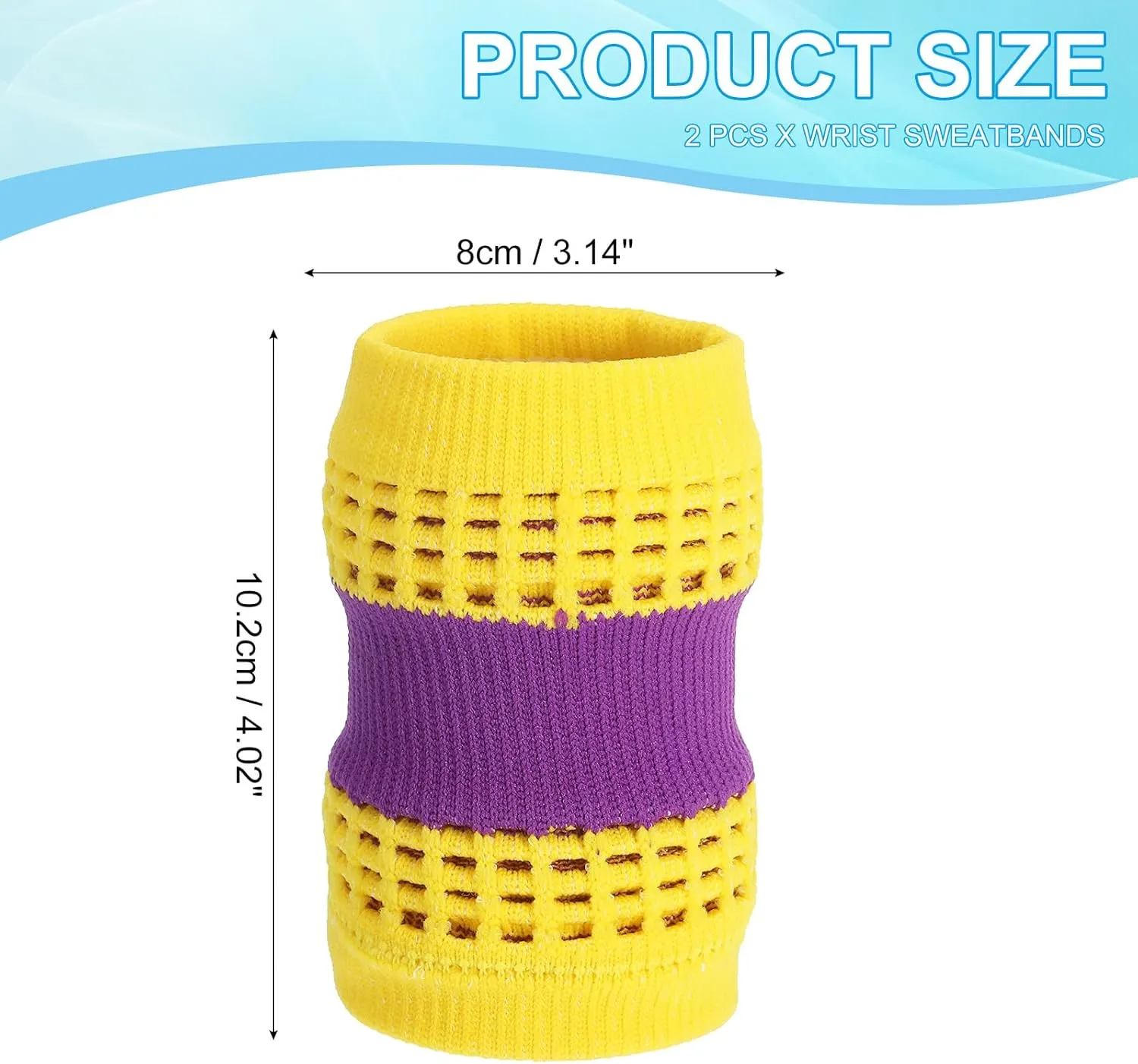 PATIKIL Sports Wristband Sweatbands for Men and Women, Breathable Nylon Tennis Wrist Bands Absorbent Sweat Band for Basketball Football Baseball Running Gym
