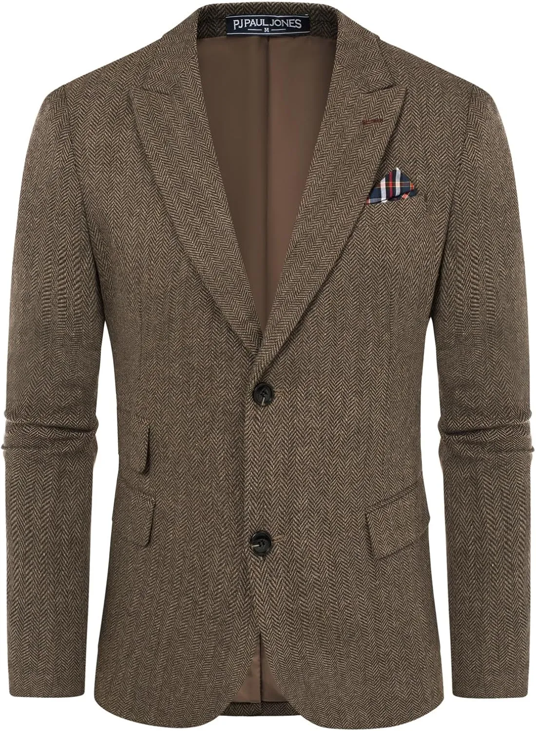 PJ PAUL JONES Men's Vintage Herringbone Tweed Blazers British Wool Blend Sport Coat Jacket
