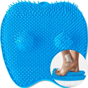 Plantar Fasciitis Relief Feet Scrubber by Love Lori - Foot Massager for Shower, Provides Heel & Foot Relief with Foot Massagers & Plantar Fasciitis Ball - Non-Slip & Suction Cups, Regular (Blue)