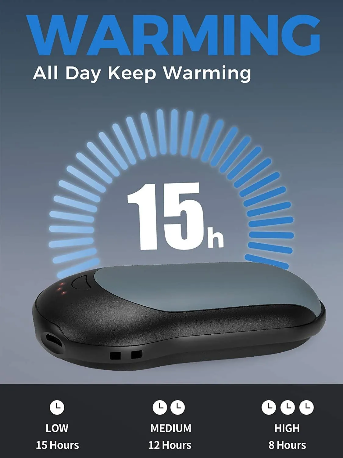 Quick Charge Hand Warmers Rechargeable, Power Delivery 10000mAh USB C Reusable Electric Hand Warmer Power Bank, 3 Heat Levels,15hrs Long Lasting Battery handwarmer for Outdoors, Tech Gift Women Men