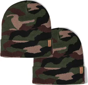 Rajputana 1 & 2 Packs Unisex Knit Winter Beanie Hats Cap Set for Men and Women