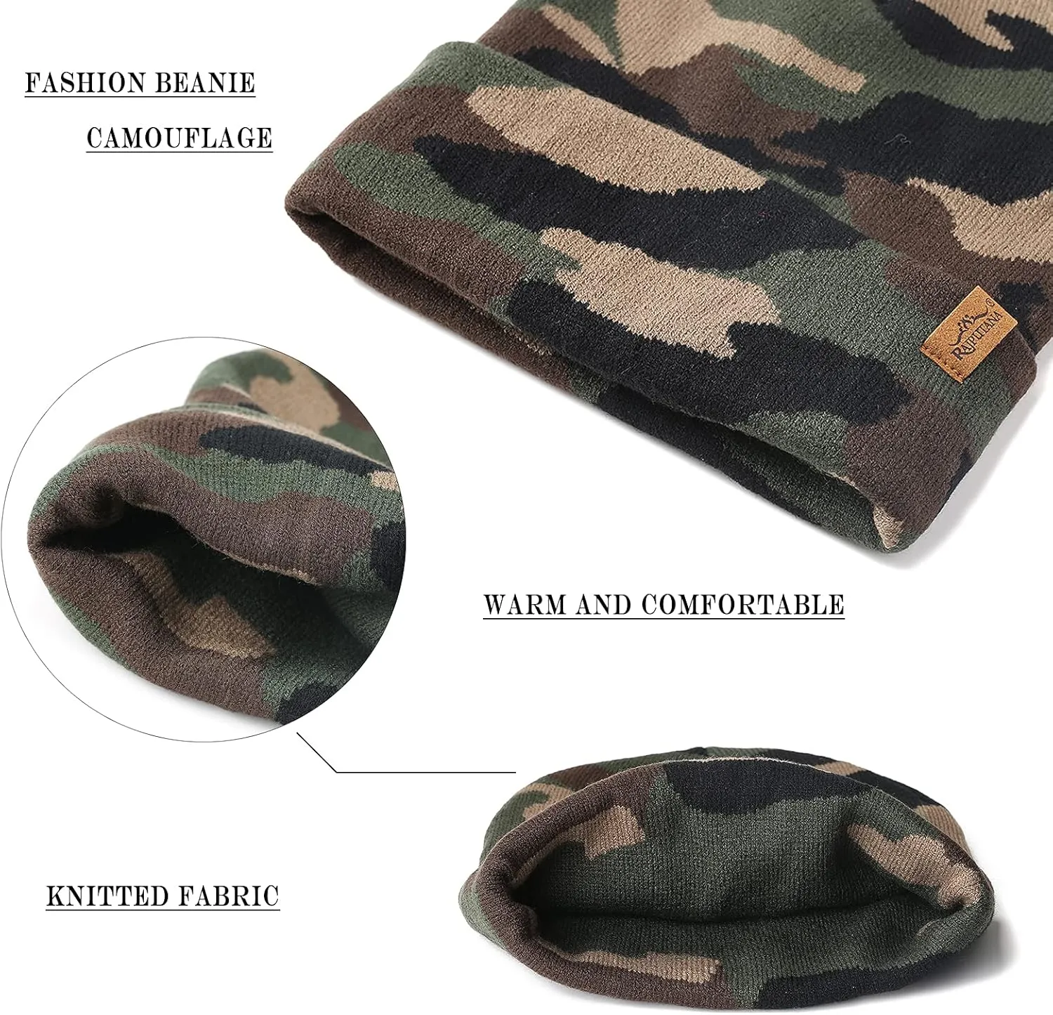 Rajputana 1 & 2 Packs Unisex Knit Winter Beanie Hats Cap Set for Men and Women