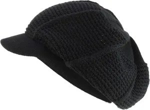 RGY Striped Knit Deep Crown 100% Cotton Rasta Beanie Visor