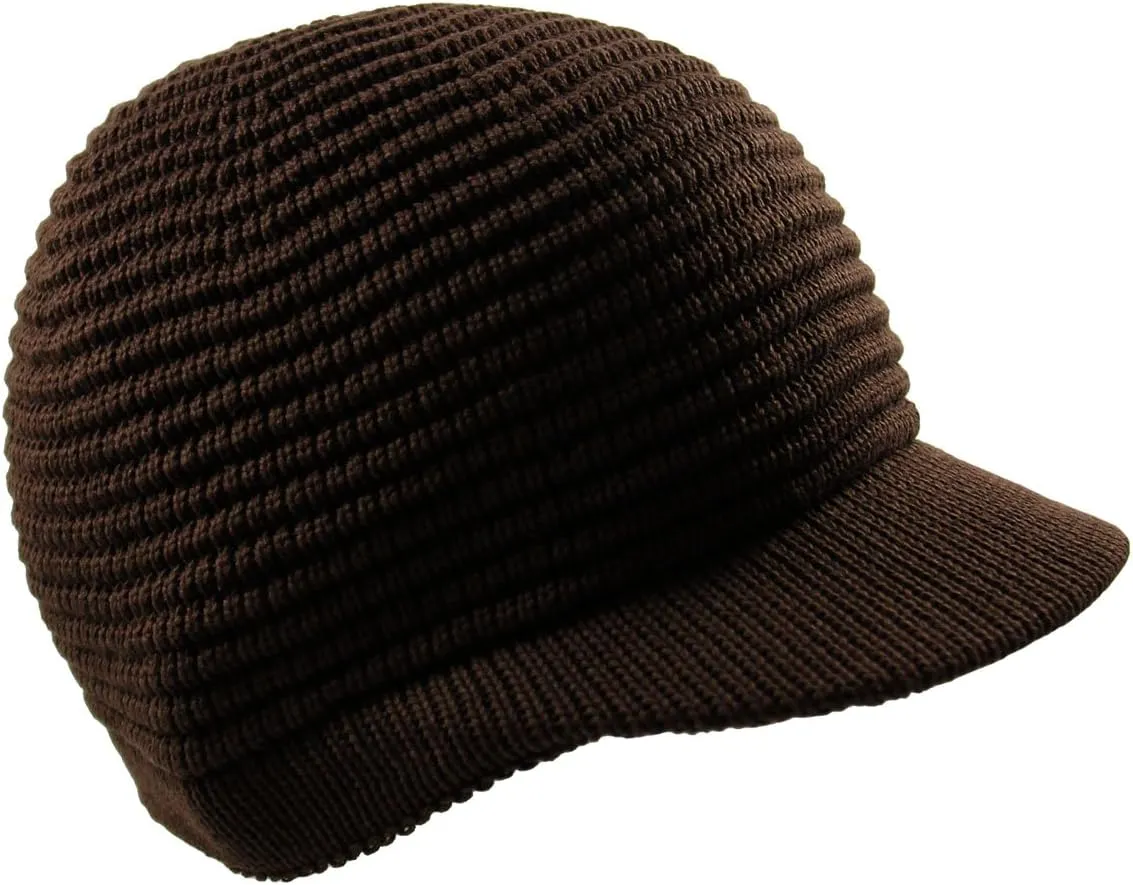 RW Knitted Cotton Rasta Skully Beanie Visor