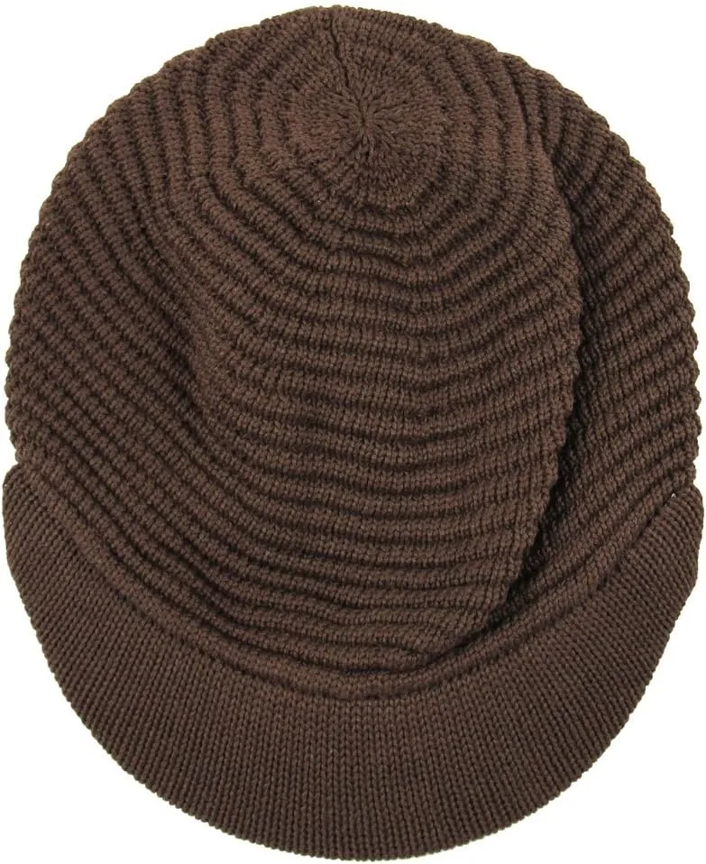 RW Knitted Cotton Rasta Skully Beanie Visor
