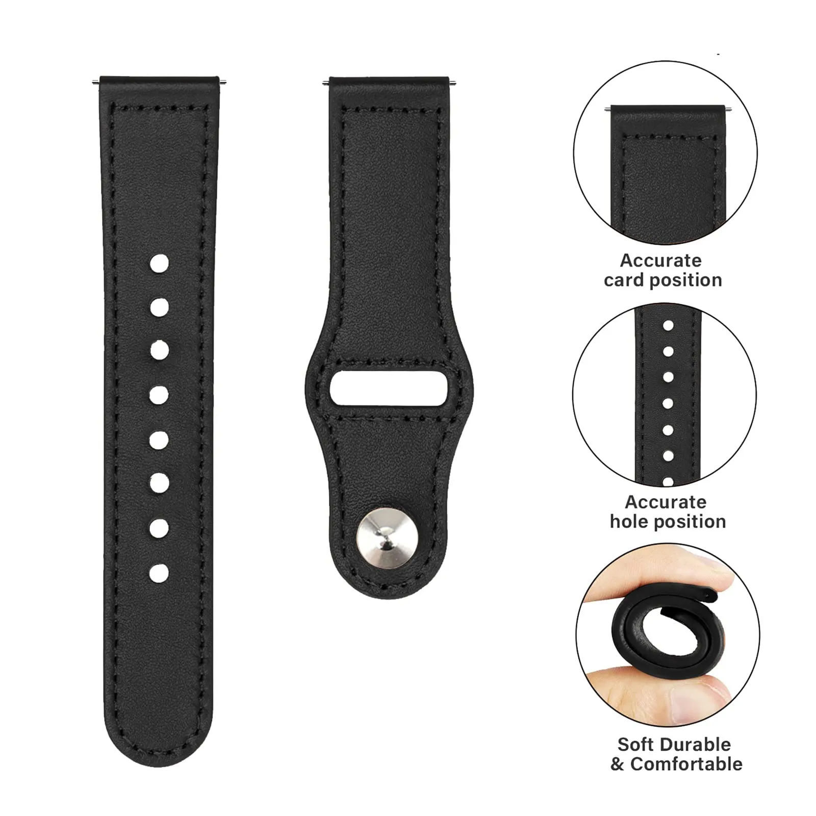 Samsung Galaxy Watch 4 40mm 44mm/Classic/Active 2 40mm 44mm/Galaxy Watch 3 41mm | Leather Wristband Strap | Pink