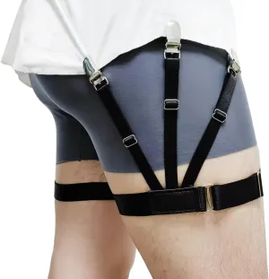Shirt Stays for Men Police, 3.0 Upgrade Shirt Clips Suit Accessories Mens, Shirt Tucker with Elastic Adjustable Garters, Shirt Holders Belt Suspenders for Women Military