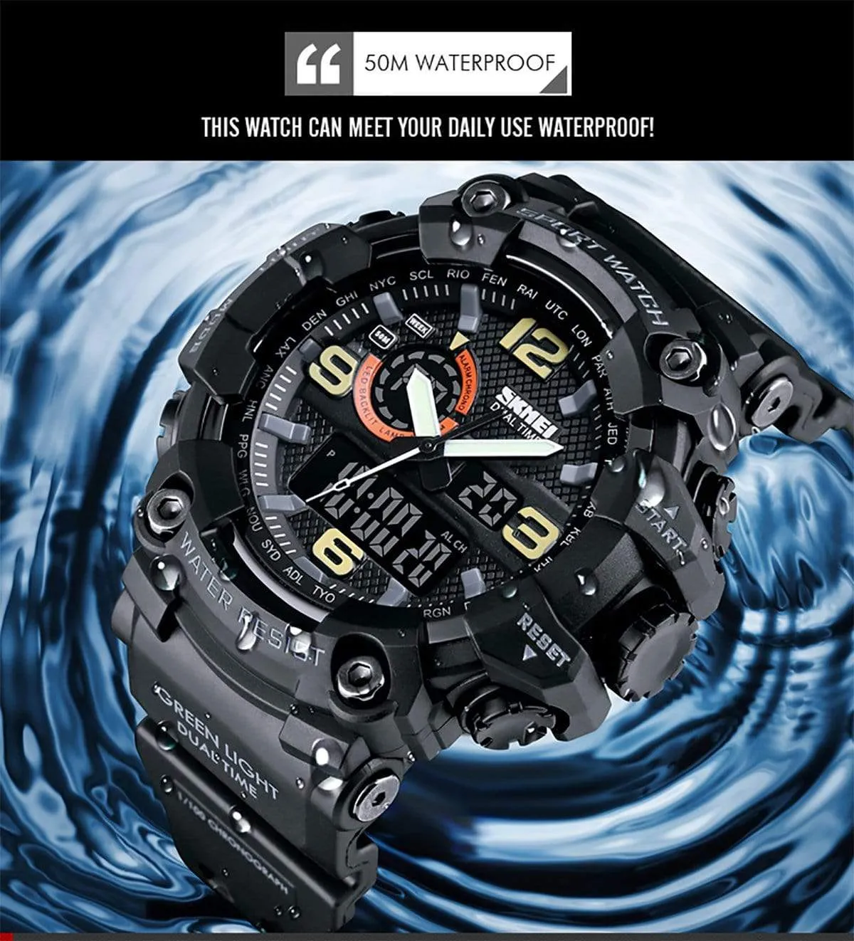 Skmei 1520 Original Analog Digital Multifunction watch for Men