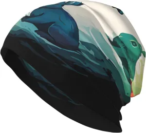 Slouchy Beanie Hat Casual Fashionable Hat Skull Cap Yellow Butterfly Flower Knit Hat for Women Man
