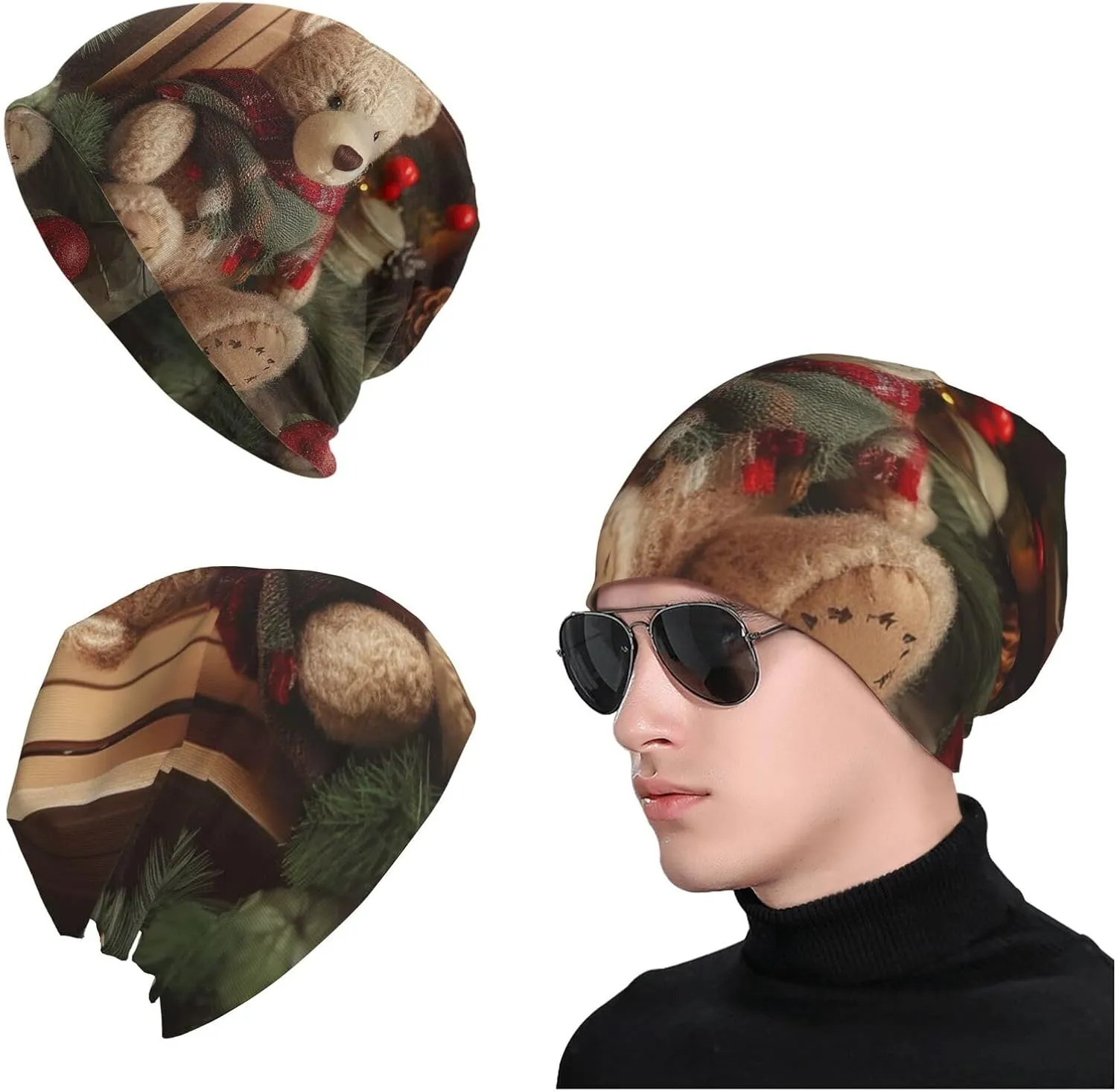 Slouchy Beanie Hat Casual Fashionable Hat Skull Cap Yellow Butterfly Flower Knit Hat for Women Man