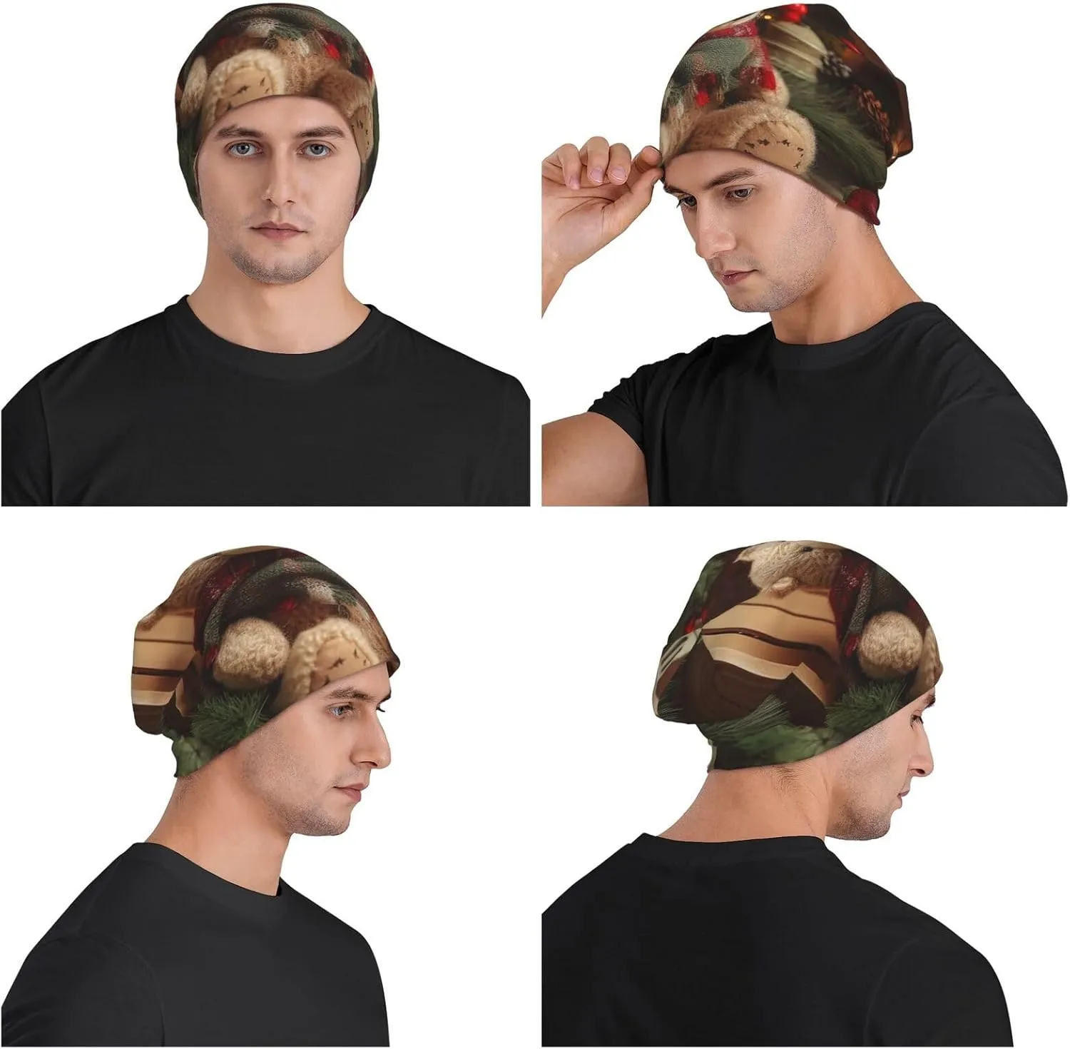 Slouchy Beanie Hat Casual Fashionable Hat Skull Cap Yellow Butterfly Flower Knit Hat for Women Man