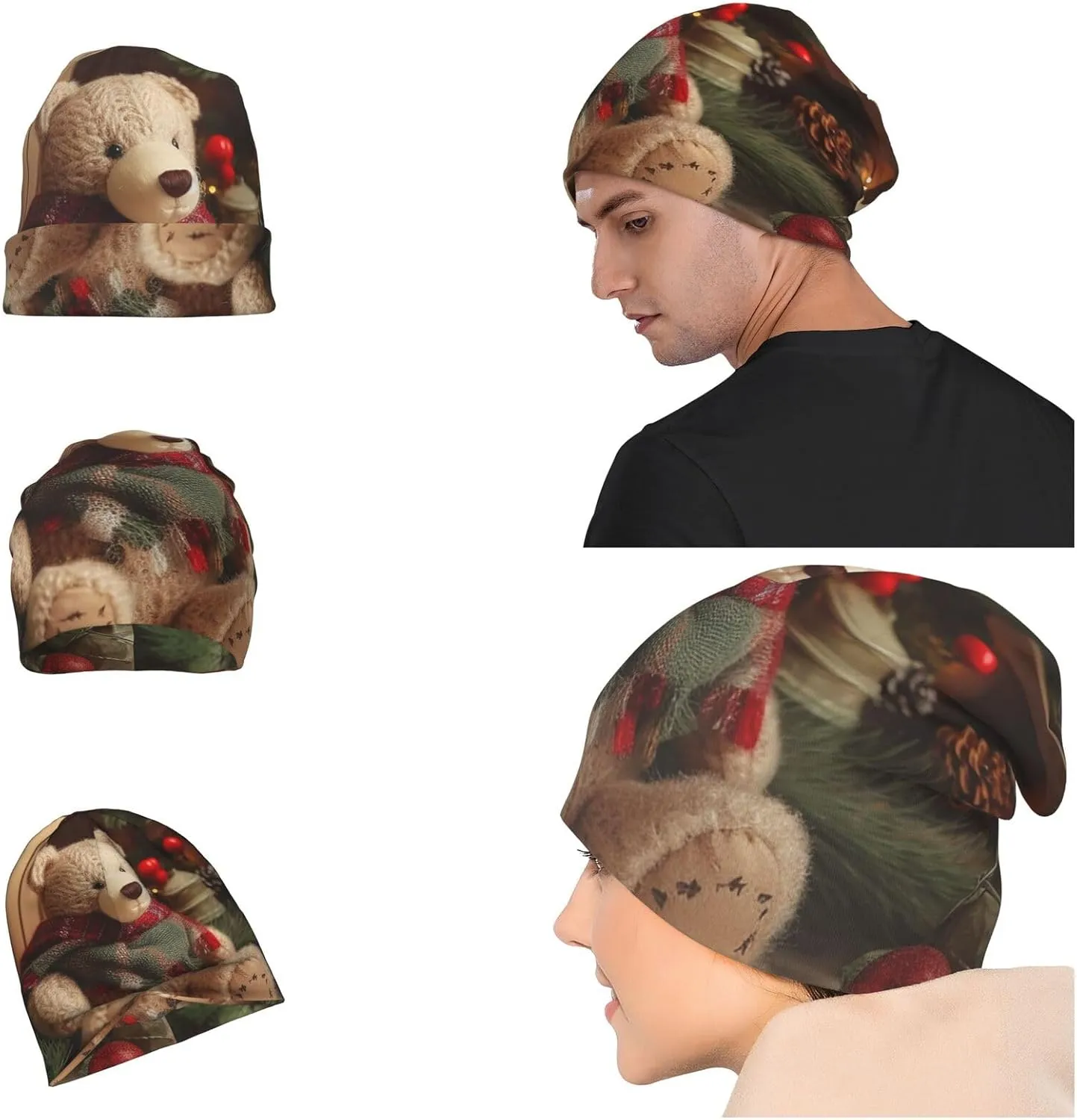 Slouchy Beanie Hat Casual Fashionable Hat Skull Cap Yellow Butterfly Flower Knit Hat for Women Man