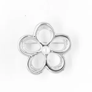 Sterling Silver Flower Brooch with Pearl