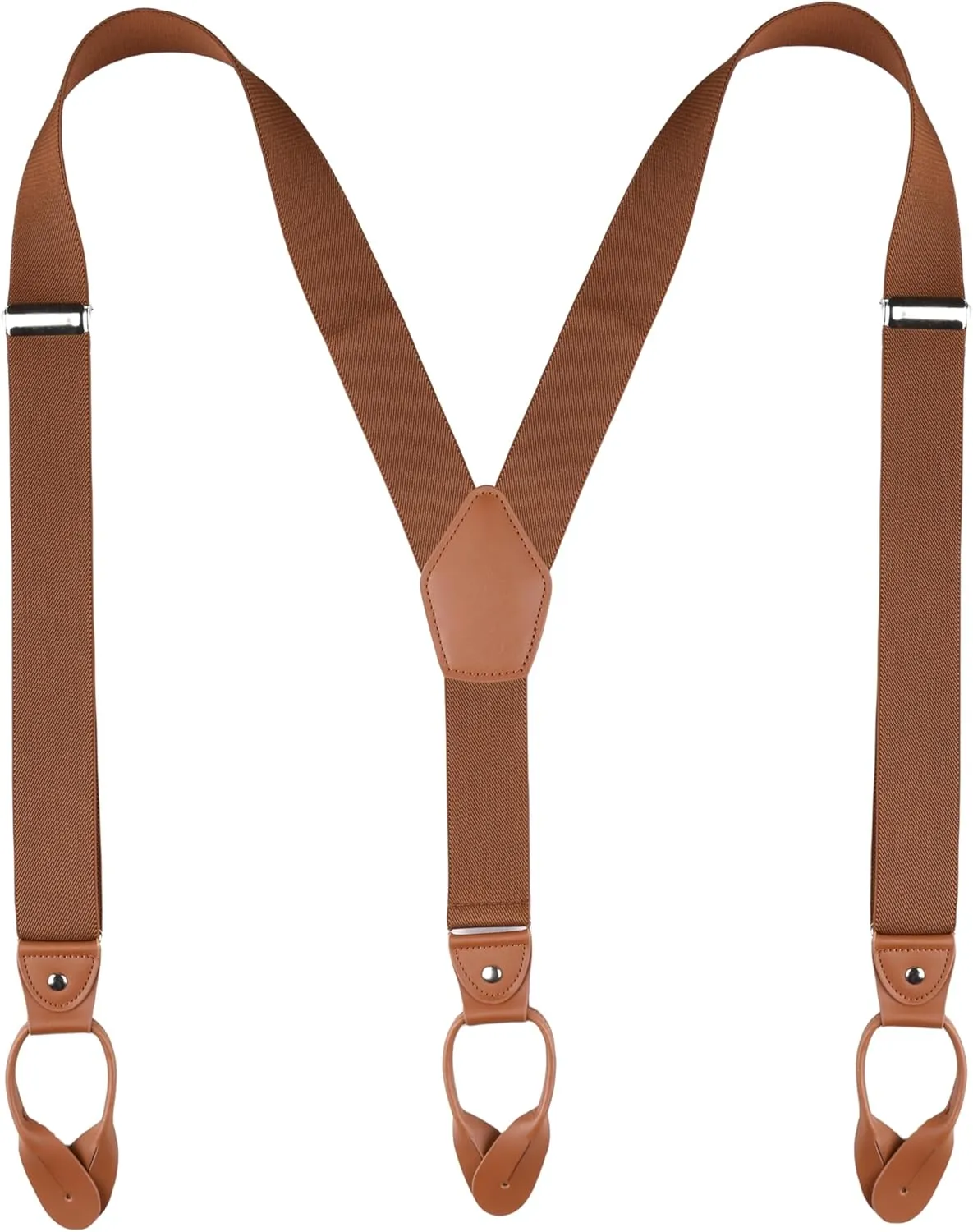 Suspenders for Men Button End Adjustable Y-Back Elastic 47 Inches