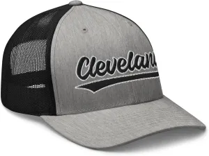 Vintage Cleveland Script Mesh Retro Cleveland Trucker Hat Cap
