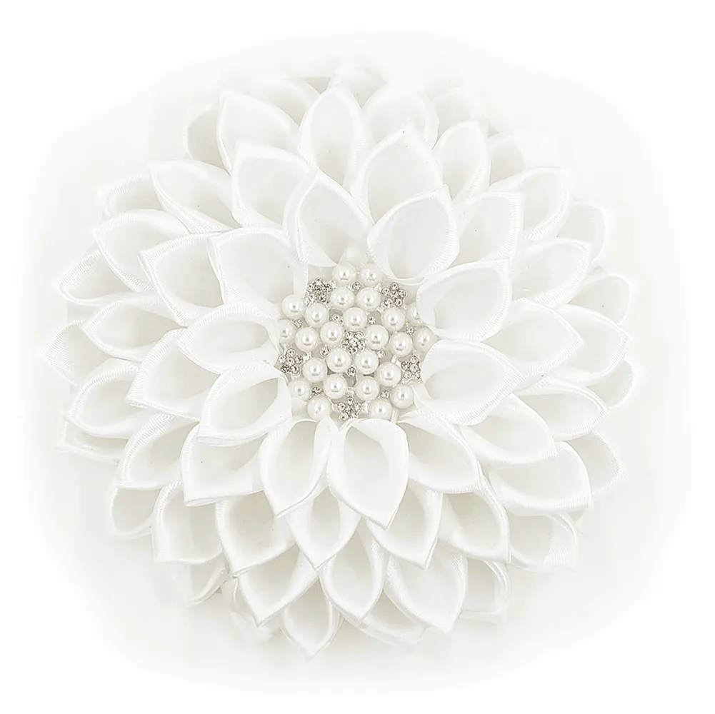 White Flower Corsage Brooch 'Camellia'
