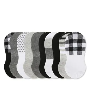 Women's 10 Pair Pack Buffalo Plaid High-Cut Liner Socks