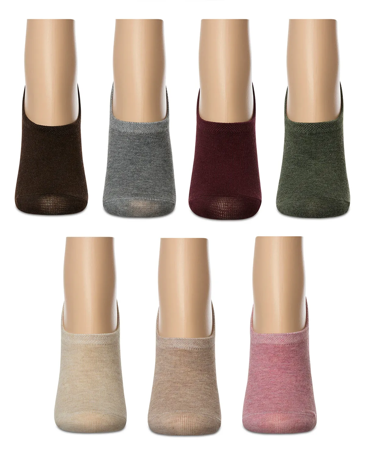 Women's 7 Pair Pack Cotton Blend No Show Sneaker Liners