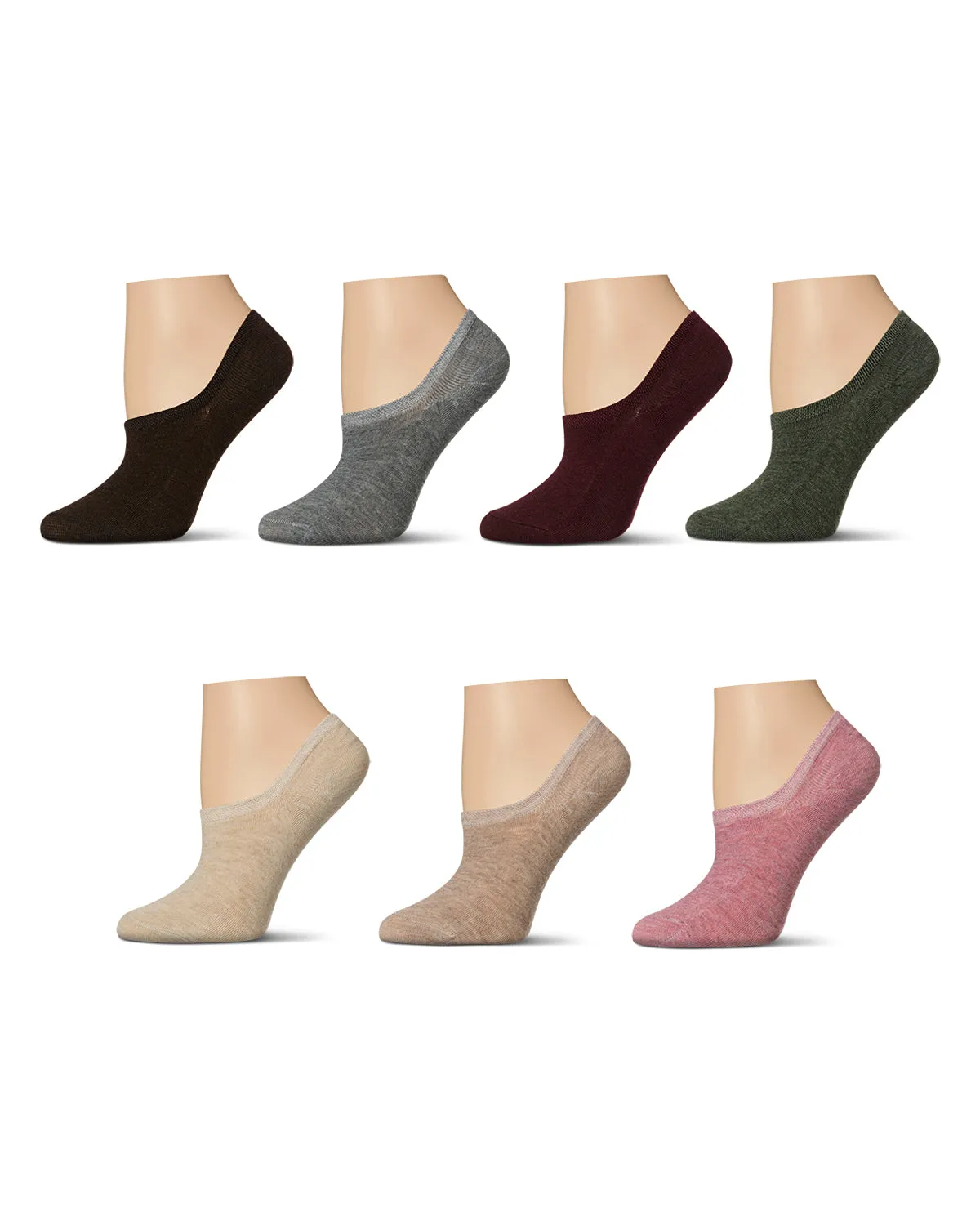 Women's 7 Pair Pack Cotton Blend No Show Sneaker Liners