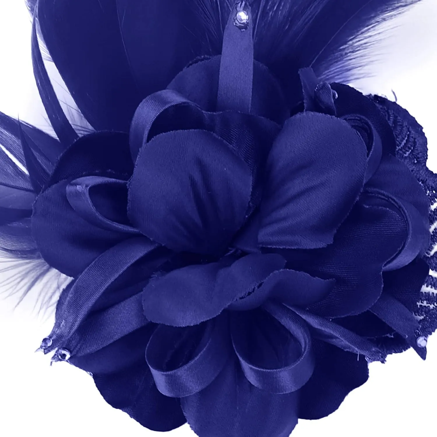 Women's Fascinator Feather Flower Pin Brooch Corsage Bridal Hairband Derby Hat Cocktail Party Wedding