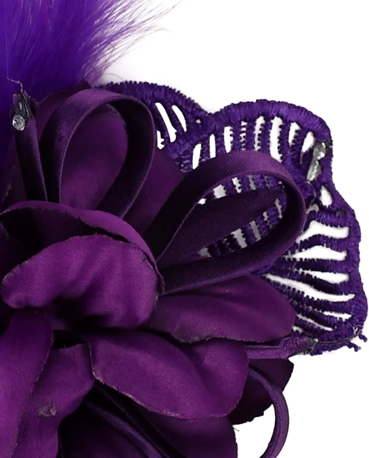 Women's Fascinator Feather Flower Pin Brooch Corsage Bridal Hairband Derby Hat Cocktail Party Wedding