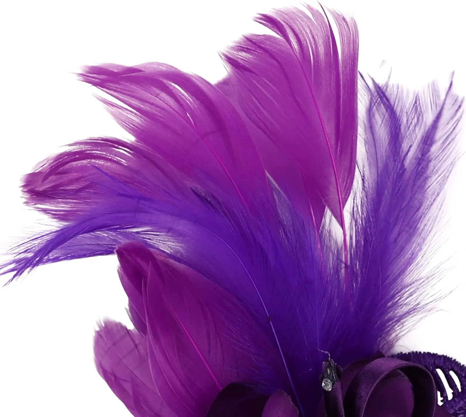 Women's Fascinator Feather Flower Pin Brooch Corsage Bridal Hairband Derby Hat Cocktail Party Wedding