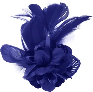 Women's Fascinator Feather Flower Pin Brooch Corsage Bridal Hairband Derby Hat Cocktail Party Wedding