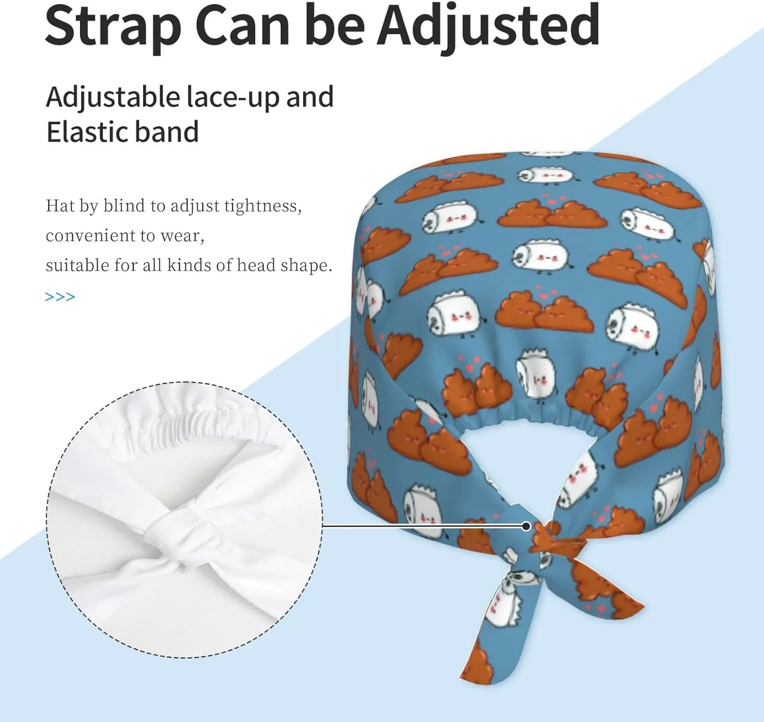 Working Cap Breathable Unisex Women Men Elastic Bandage Tie Back Hats Scrub Nursing Doctor Surgeon Cap