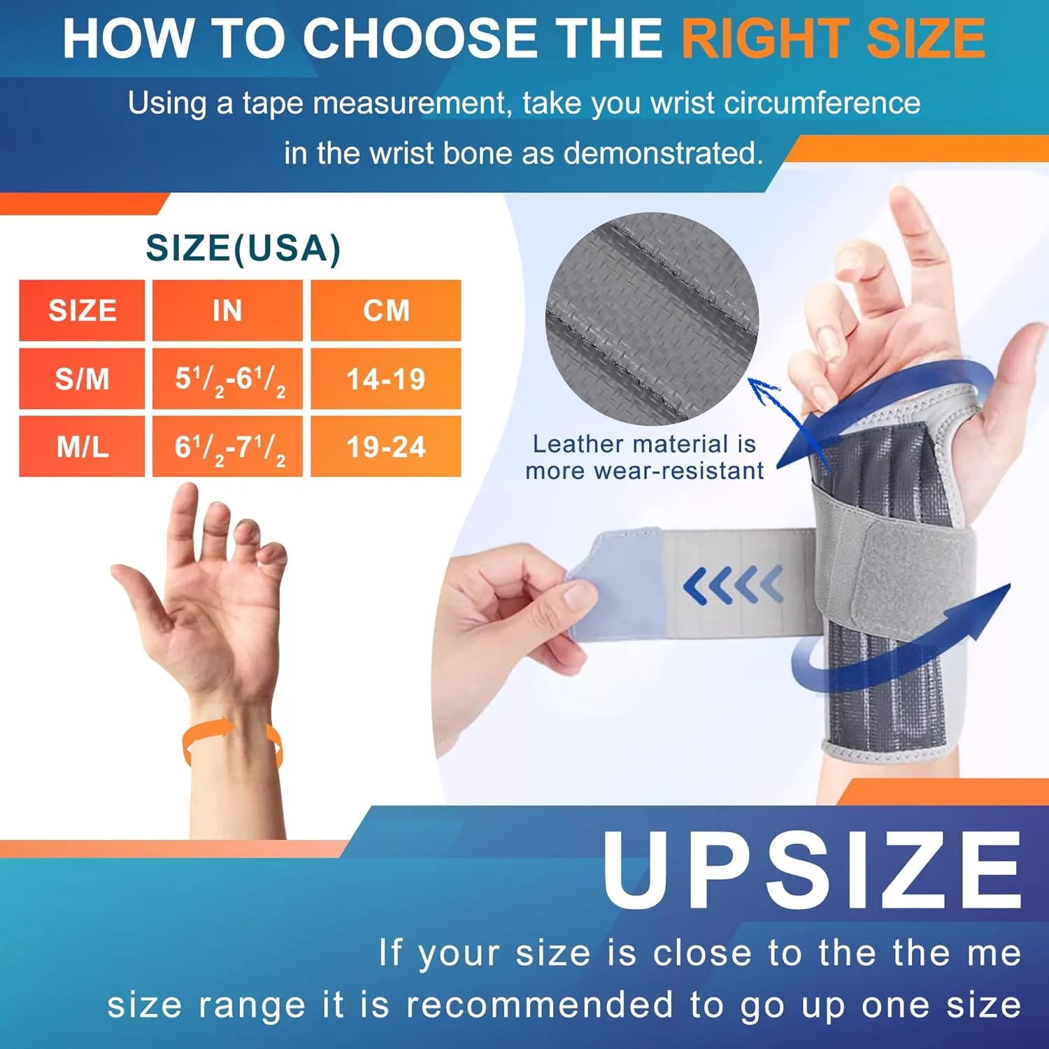 Wrist Brace for Carpal Tunnel, Adjustable Night Wrist Support Brace with Splints Right Hand, Hand Support for Arthritis, Tendonitis, Sprain, Injuries, Wrist Pain, Men Women, Medium/Large