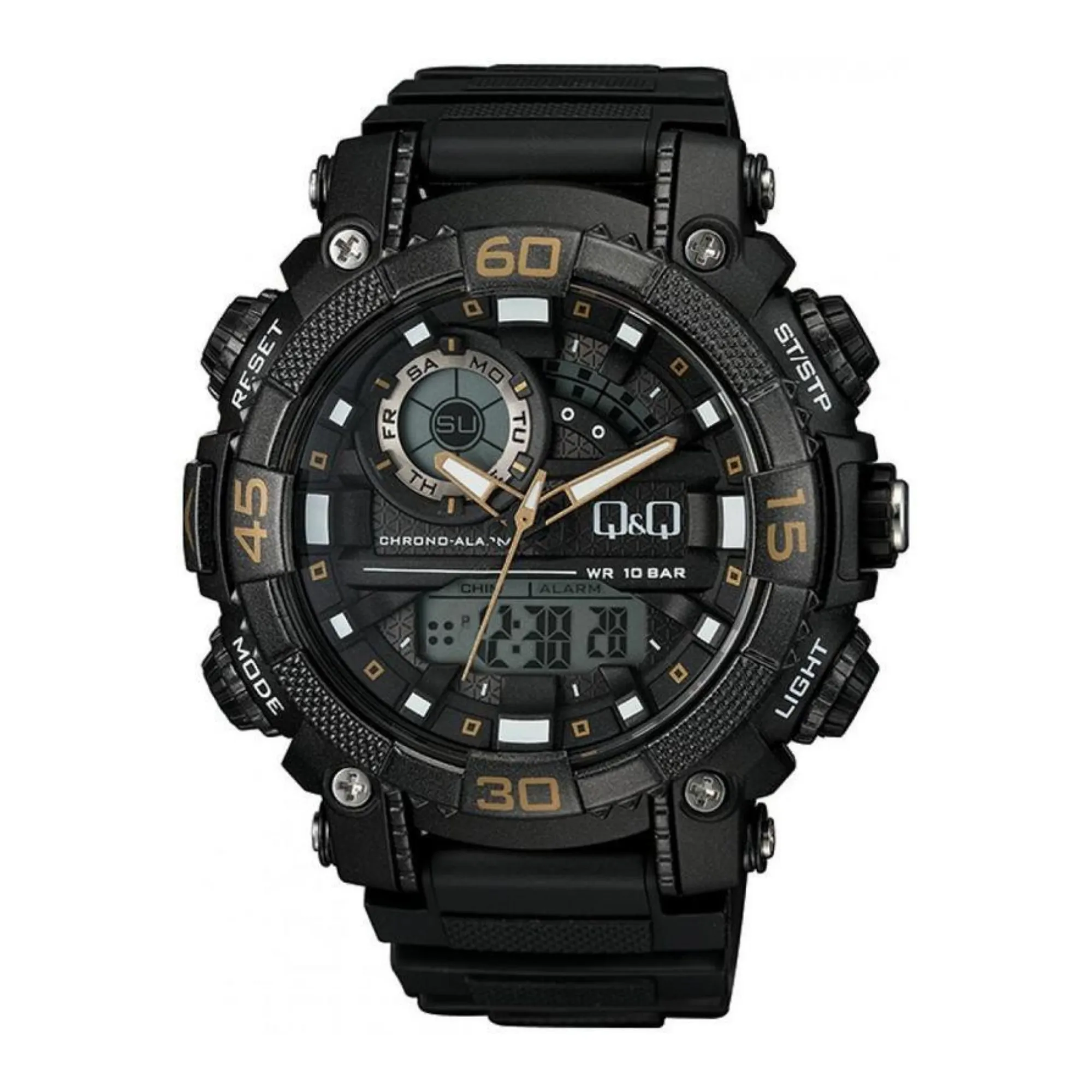 WW1511 Q&Q Dual Time Sports Fiber Belt Watch GW87J013Y