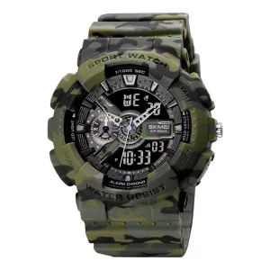 WW1517 SKMEI Sports Camouflage Dual Time Fiber Belt Watch 1688