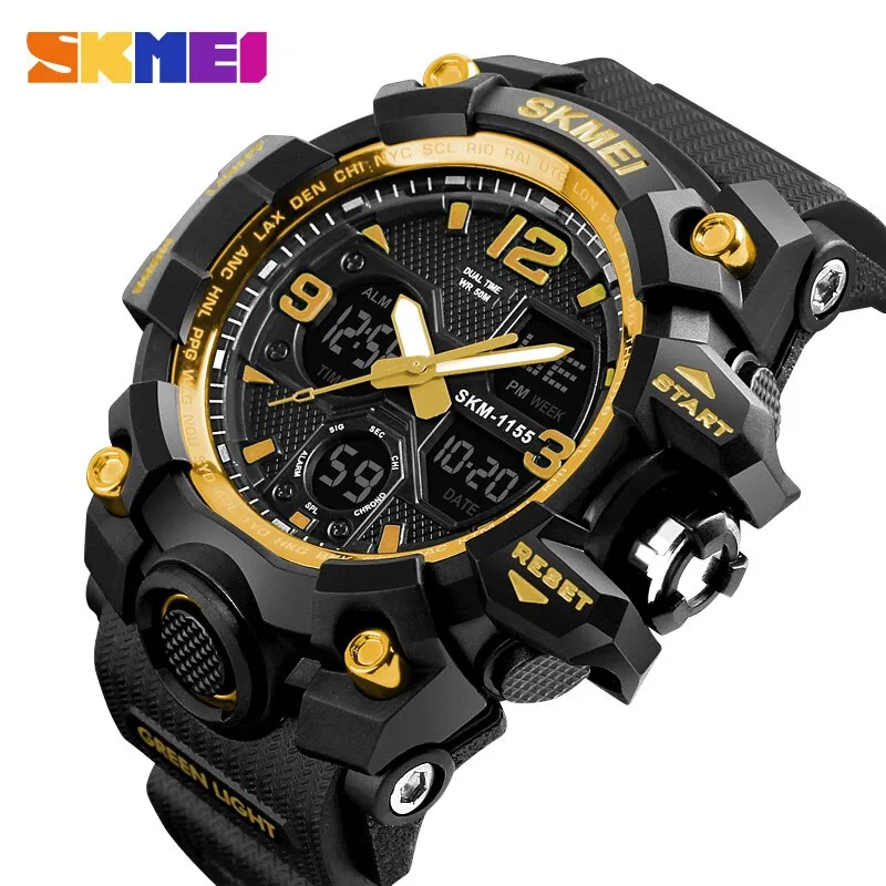 WW1780 SKMEI Sports Dual Time PU Belt Watch 1155B