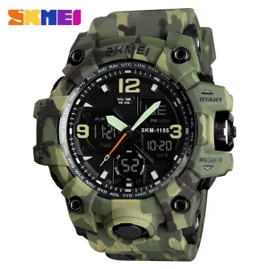 WW1787 SKMEI Sports Camouflage Dual Time PU Belt Watch 1155B