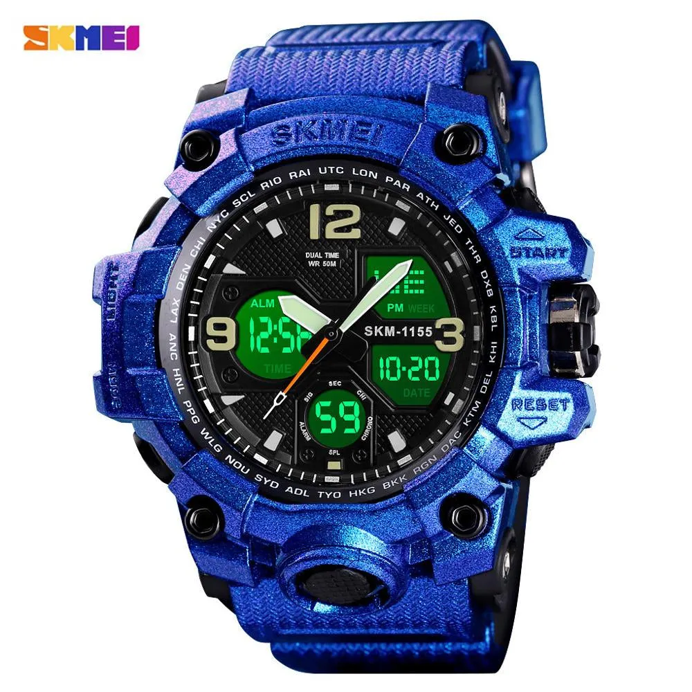 WW1788 SKMEI Sports Dual Time PU Belt Watch 1155B