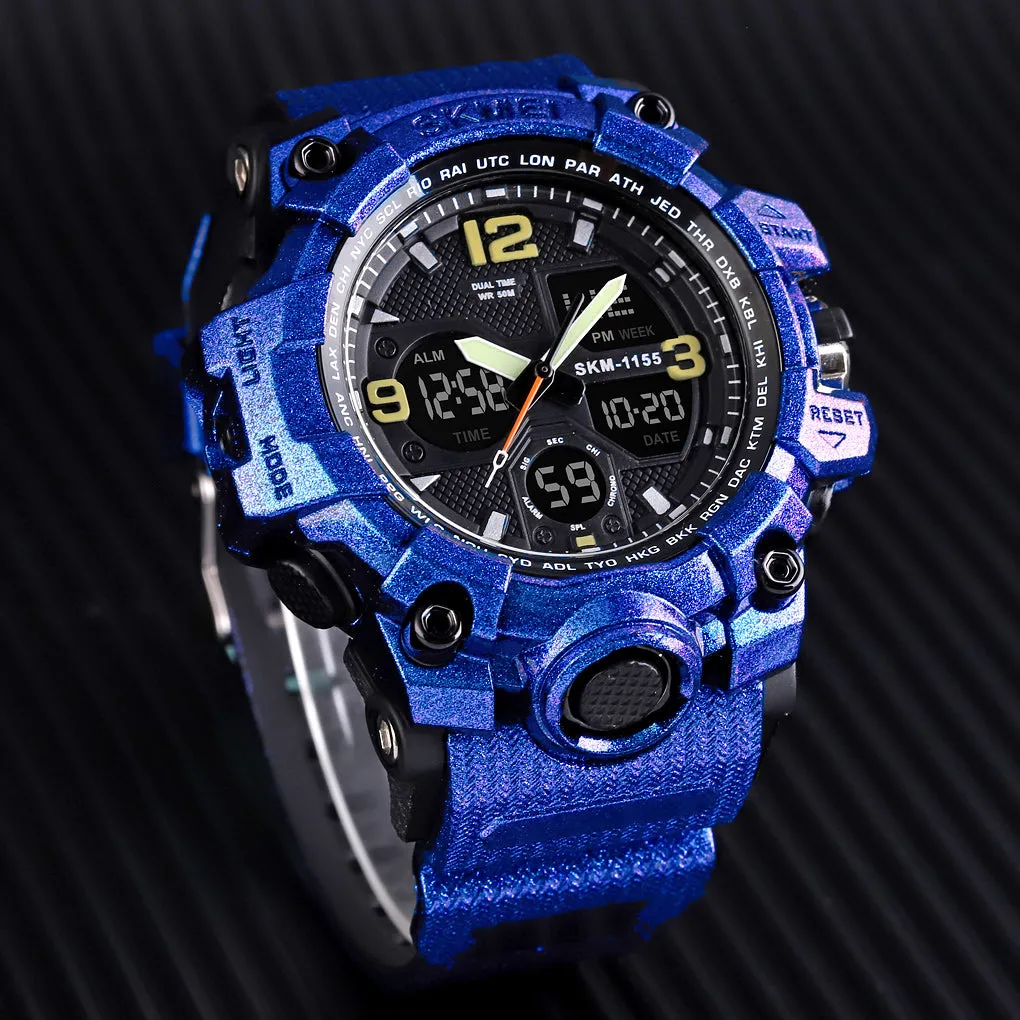 WW1788 SKMEI Sports Dual Time PU Belt Watch 1155B