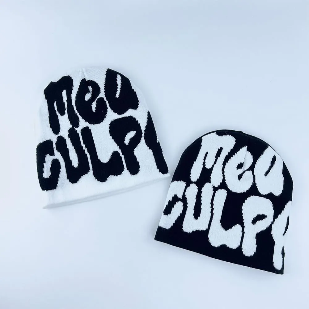 Y2k Spider Beanie Hat Beanie MEA Culpa Wireless Acrylic Knit Skull Cap Winter Warm Hats for Women Man Teenagers