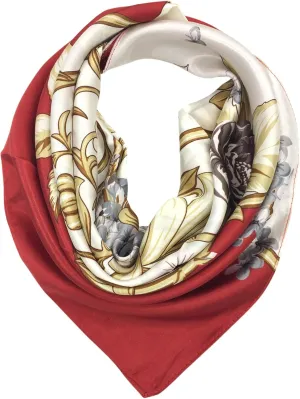 YOUR SMILE Silk Feeling Scarf Women's Fashion Pattern & Solid Color Large Square Satin Headscarf
