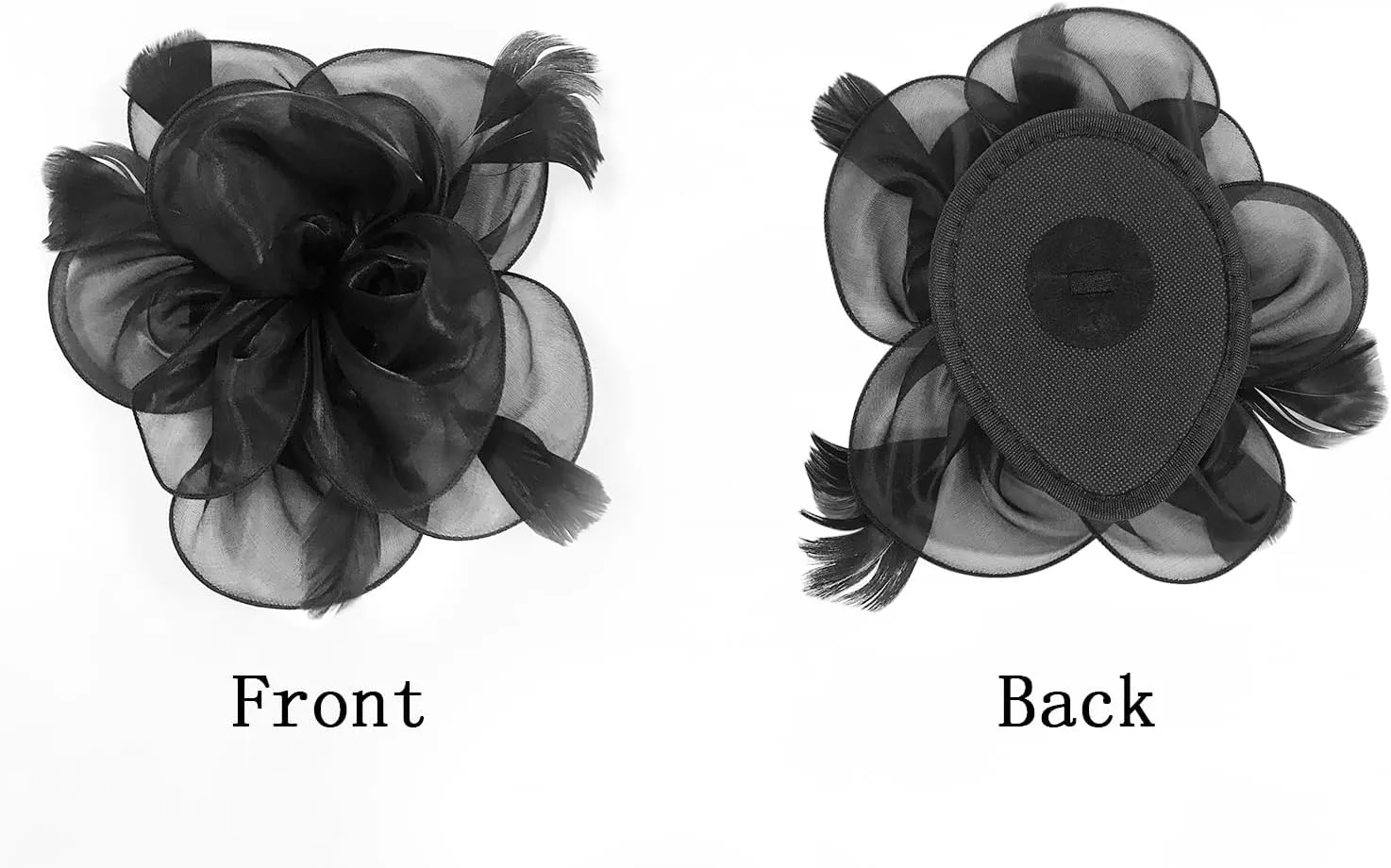 Z&X Sinamay Fascinator Pillbox Hats for Women Feather Flower Church Derby Headband Clip Wedding Tea Party Hat