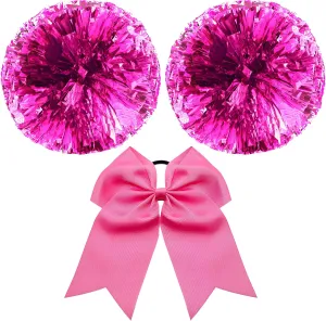ZYBenda 3 Pack Pom Poms Cheerleading Metallic Foil Plastic Pom Poms for Kids Adults Team Sports Dance Games Spirit Cheering